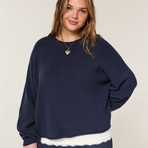 Hollister Easy Rollneck Crew Sweater in Navy Blue
